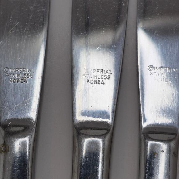 Serta Imperial Stainless Vintage Korea Dinner Knife Set of 8 Knives Floral - Picture 13 of 14